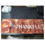 Friendsgiving Table Runner Friendsgiving Tablecloth 13x72in Long Linen Fall Turkey Maple Leaves Pumpkin Thankful for You Runners for Indoor Outdoor Home Happy Thanksgiving Party Table Decorations