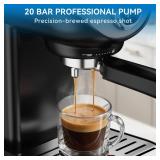 XIXUBX Espresso Machine, 20 BAR Pump Temperature Control, Compact Espresso Maker with Steam Milk Frother, Professional Coffee Makers for Home, Cappuccino, Latte, Gifts for Coffee Lover, Black