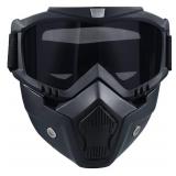 Paintball Mask Anti Fog,Tactical Full Face Mask Ski Mask Goggles Detachable Adjustable,Motorcycle Riding Face Protection (Black)