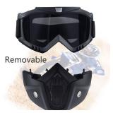Paintball Mask Anti Fog,Tactical Full Face Mask Ski Mask Goggles Detachable Adjustable,Motorcycle Riding Face Protection (Black)