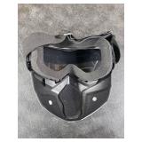 Paintball Mask Anti Fog,Tactical Full Face Mask Ski Mask Goggles Detachable Adjustable,Motorcycle Riding Face Protection (Black)