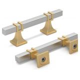 Lepatape Pack 3 Inch Cabinet Pulls Brushed Nickel and Gold Cabinet Handles, Silver and Gold Dresser Drawer Pulls Brushed Nickel Kitchen Hardware