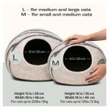 MEOWFIA Cat Cave Premium Felt Cat Bed for Indoor Cats, Handmade Merino Wool (Light Grey, Medium)