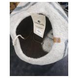 MEOWFIA Cat Cave Premium Felt Cat Bed for Indoor Cats, Handmade Merino Wool (Light Grey, Medium)