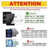 ProCase Smart Case for iPad Pro 11 Inch M5 2025/M4 2024 (Model: A3357/A3358/A3359/A2836/A2837/A3006), Slim Folio Stand Hard Back Shell Protective Tablet Cover for iPad Pro 11 6th/5th Gen -LightGreen