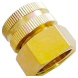 YOUHO Garden Hose Adapter Connector Heavy-Duty, Solid Brass Fittings 1 NPT Female Hose Thread x 3/4 GHT Female Hose Thread 1 Pack