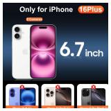 Temdan for iPhone 16 Plus Case Clear with Screen Protector, Compatible with Magsafe, Anti-Yellowing, Military-Grade Protection, Shockproof Slim Magnetic Phone Case Cover, Transparent