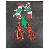 Christmas Banner Grinches Party Decorations Drink Up Banners Indoor, Glittery Christmas Decor Banner, Red Green Banner for Home Fireplace Decor