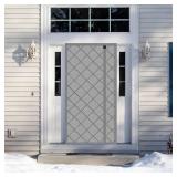 Wohomzy Thermal Door Curtain Fits Doors Size 38x82 Curtain Size 41x84, Magnetic Insulated Curtain Side Open Keep Warm in Winter Cool in Summer,Diamond Pattern,Gray