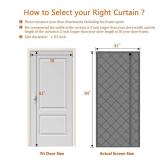 Wohomzy Thermal Door Curtain Fits Doors Size 38x82 Curtain Size 41x84, Magnetic Insulated Curtain Side Open Keep Warm in Winter Cool in Summer,Diamond Pattern,Gray