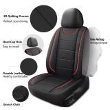 HChengkikz Car Seat Covers, Quilting Leather Seat Cover Two Front Seats, Waterproof Faux Leather Automotive Seat Covers for Cars,Universal Car Interior Fit for Suvs,Trucks, Airbag Compatible (2PCS,N4)