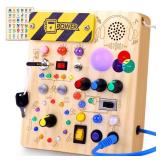 Sumsoltic Busy Board,Montessori Toys for 1-3 Year Old Boys & Girls,Travel Educational Learning Activities for Toddlers,Sensory Toy for Kids with Autism (Busy Board v5)
