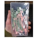 Nearockle 24Pcs Silicone Cable Straps Cord Organizer for Bundling Earphone, Phone Charger, Computer Cords, Reusable Cable Ties Wire Organizer in Home,Office,Kitchen,School (4 Colors)