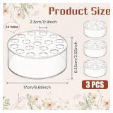 Tanlade Acrylic Floral Centerpiece for Dining Table Decorations Wedding Round Flower Vase Centerpiece Vases Table Low Flower Holder with Holes for Home Birthday Party(3 Pcs,6.69 Inches)