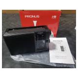 PRUNUS J03 AM FM Radio Portable Plug in Wall or AA Battery Operated for Home/Outdoor, Large Speaker Excellent Sound, Excellent Reception 19.5 ant, Large Tuning Knobs,Gifts for Seniors. MISSING POWER C