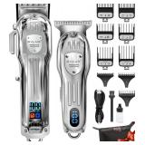 Professional Hair Clippers for Men Cordless Beard and Hair Trimmer Set with LCD Display