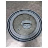 Microwave Splatter Cover Vented Glass Splatter Guard Lid with Collapsible Silicone for Food as Pot Cover Plate 10.8 inch for 6 7 8 9 10 inch Plate Bowl