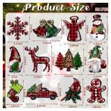 JOPHMO 24 Pieces Christmas Wood Ornaments Snowflake Gnome Snowman Truck Wooden Hanging Ornaments Christmas Tree Cutouts Wood Crafts Holiday Decor Xmas Party Supplies (Xmas-Mixed-A)