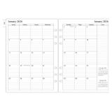newestor 2026 Monthly Planner Refills for A5 6-Ring Binder, Two Pages Per Month, Jan 2026 to Dec 2026, A5 Size, 6-Hole Punched