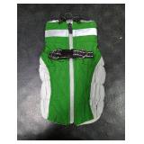 FUAMEY Dog Coat for Small Dogs,Waterproof Dog Winter Jacket with Harness Built in Puppy Cold Weather Coats Reflective Pet Vest with Zipper Warm Fleece Dogs Snowsuit Windproof Green XS