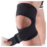 HUETIDE Knee Brace for Knee Pain Women and Men Patellar Tendon Support Strap,Adjustable Neoprene Knee Support Stabilizer for Meniscus Tear,Sports,X-Large
