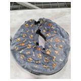 Didopet Inflatable Dog Cone with Anti-Licking Clear Shield, Protective Dog Donut Collar After Surgery, Adjustable Soft Recovery Cone for Pets, Alternative Collar with Buckle Strap (Grey Paw, XL)
