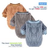 FabriCastle Small Dog Sweaters, 2-Pack Dog Clothes for Small Dogs Male & Cats, Ultra Soft and Warm Pet Coats, Winter Pet Jackets, Doggy Apparel Costumes Outfits