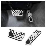 Car Pedal Covers, Aluminum Alloy Non-Slip Gas and Brake Pedals Covers, Car Accessories Auto No Drilling Accelerator Pedal Covers Replacement for Dodge 2009-2022 Challenger Charger Chrysler 300C