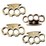 Decorative Metal Brass Knuckles Car Decal Set, 7 x 4 inches, Gold Metallic, NOT Real (Gold Style)