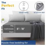 Thread Spread 100% Cotton Queen Fitted Sheet Only - 600 Thread Count Cotton Fitted Sheet Queen, Luxuriously Soft, Durable, Cooling 16 Deep Pocket Sateen Weave Bottom, Luxury Hotel Quality - Dark Grey