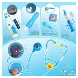 Fajiabao Doctor Kit for Toddlers 3-5 Preschool Dress Up Toddler Toys 2-3 Kids Doctors Play Set with Costume, Toy Stethoscope & Medical Bag for Pretend Play Gift for 2 3 4 Year Old Girls (Blue)