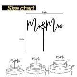 CC TOWN Mr & Mrs Black Acrylic Cake Topper, Bride and Groom Cake Topper Wedding Decoration(Design 01)