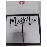 CC TOWN Mr & Mrs Black Acrylic Cake Topper, Bride and Groom Cake Topper Wedding Decoration(Design 01)