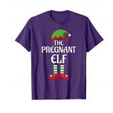 Pregnant Elf Family Matching Group Christmas T-Shirt Size 3xl