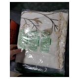 GRASiMOSY Spring Tablecloth Rectangle, Boho Linen Cotton Tablecloth with Tassels, Heavy Duty Table Cloth with Maple Vine, Floral Farmhouse Table Cover Cloth Decorative for Kitchen Dining (55x79 Inch)