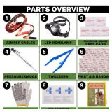 Car Roadside Emergency Kit with Battery Jumper Cables,Car Accessories for Men or Women,Automotive Safety Kit for Car,Vehicle, Truck or SUV,Gifts for Men or Him, Pink