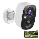 Security Cameras Wireless Outdoor Indoor, 2K Battery Powered WiFi Camera for Home Security, AI Motion Detection, Color Night Vision, IP66 Weatherproof, 2-Way Talk, Siren Alarm, SD/Cloud Storage