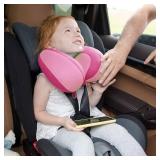 INFANZIA Kids Chin Supporting Travel Neck Pillow, Helps Support Head and Neck, Comfortably Designed for Head, Neck, and Chin Support - Gifts for Toddler/Child/Kids, Pink