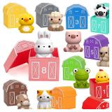 Learning Toys for 1,2,3 Year Old Toddlers, 20Pcs Farm Animals Toys Montessori Counting, Matching & Sorting Fine Motor Games, Christmas Birthday Easter Gift for Baby Boys Girls Age 12-18 Months