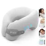 SPUER 2in1 Ergonomic Memory Foam Travel Neck Pillow, Travel Pillow for All Sleep Positions on Flights, Road Trips, and Long Distance Travel with Drawstring Bag (Adjustable Hook & Loop Tape)