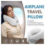 SPUER 2in1 Ergonomic Memory Foam Travel Neck Pillow, Travel Pillow for All Sleep Positions on Flights, Road Trips, and Long Distance Travel with Drawstring Bag (Adjustable Hook & Loop Tape)