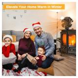 JossaColar Wood Stove Fan Heat Powered Fireplace Fan Non Electric, Thermal Fan for Wood Burning Stove//Log Burner, w/Stove Accessories Thermometer