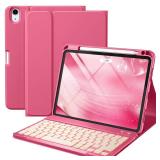 Harvopu Compatible for iPad Air 11-inch/ 10.9 Air 5th 4th Generation Case with Keyboard - Backlit Detachable, Folio Cover with Pencil Holder for iPad Air 11 Inch M3/M2, Air 5/ Air 4 (Watermelon)