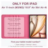 Harvopu Compatible for iPad Air 11-inch/ 10.9 Air 5th 4th Generation Case with Keyboard - Backlit Detachable, Folio Cover with Pencil Holder for iPad Air 11 Inch M3/M2, Air 5/ Air 4 (Watermelon)