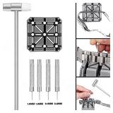 Watch Band Strap Link Pins Remover Repair Tool,24 in 1 Kit with 6 Extra Tips Replacement,20PCS Cotter Pin,Spring Bar Tool Set,1PCS Head Hammer