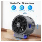 shinic Desk Fan and Heater Combo, Portable Cooling Air Circulator Fan, Tip-Over & Overheat Protection, Turbo Fan Space Heater Combo for Indoor Use Office, Bedroom, Living Room, ETL Listed