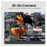 Smart Bird Feeder with Camera Solar Powered, 2K HD Video, AI Bird Species Identification, Instant Arrival Alerts, Weatherproof Design for Effortless Birdwatching, Best Gift for BirdLovers, Red