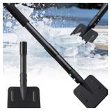 Heavy Duty Flat Shovels Ice Scraper - 67 Long Handle Winter Ice Remover Chopper for Outdoor Floor Freezer,Concrete Tile Cleaning, Metal Snow Removal Scrapers for Driveway & Sidewalk