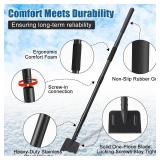Heavy Duty Flat Shovels Ice Scraper - 67 Long Handle Winter Ice Remover Chopper for Outdoor Floor Freezer,Concrete Tile Cleaning, Metal Snow Removal Scrapers for Driveway & Sidewalk