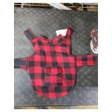 ASENKU Dog Winter Coat, Fleece Doggie Jacket Plaid Reversible Vest Waterproof Windproof Cold Weather Clothes for Small Medium Large Dogs(Red, M)